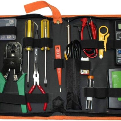 Network Tool Kit Set, 15 PCS Network Cable Tester Computer Maintenance Repair LAN Network Hand Tool Suitable for Domestic Work
